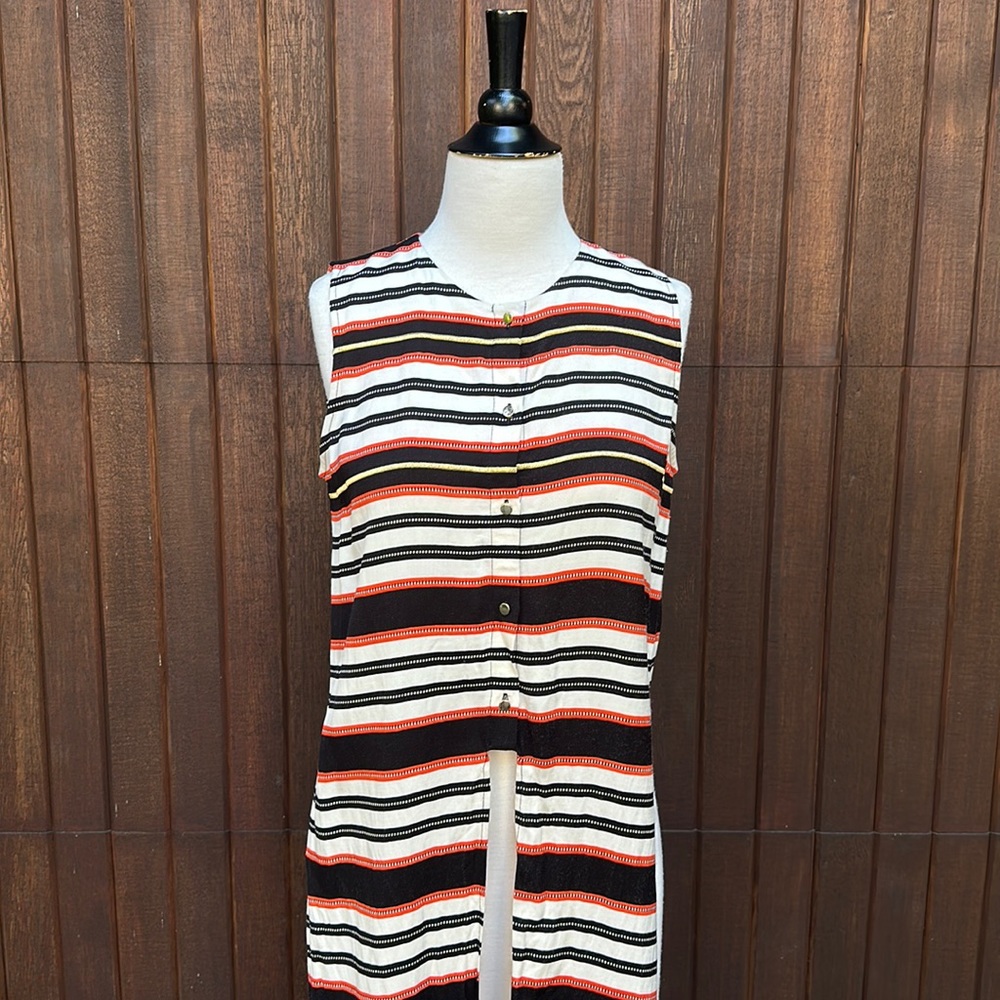 sass & bide unique sleeveless striped top with long ties, US 6